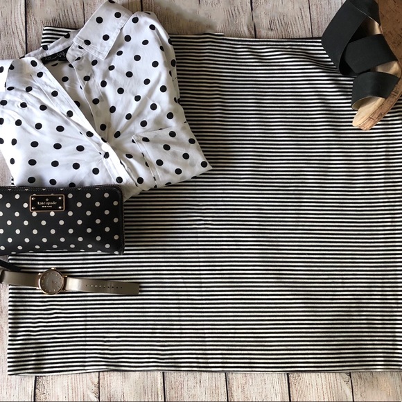 Perfect w/Boots! A.N.A Ponte Striped Pencil Skirt - Picture 4 of 8